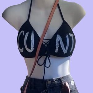 The“Im that C Ü ÑT” Corset Bikini Top by Cursed Kitty Clothing